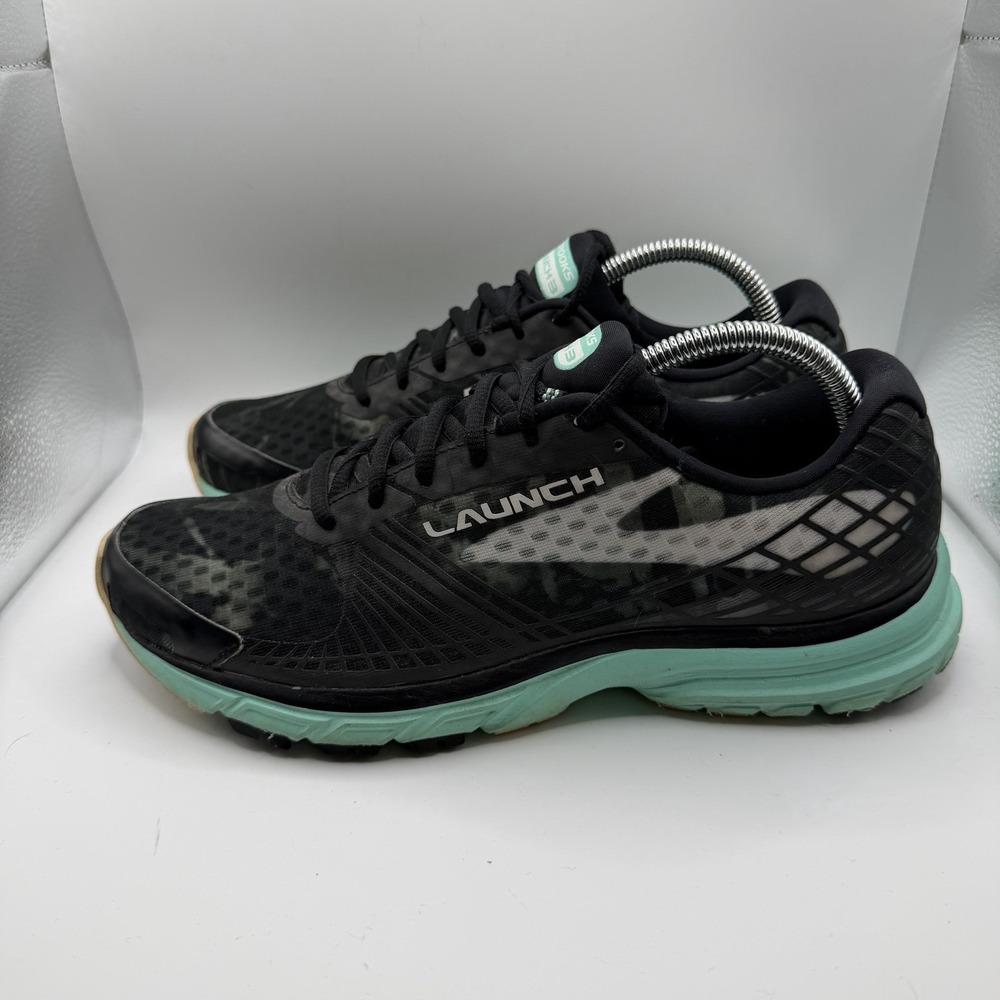 Brooks Women's Launch 3 Black/White/Ice Green Running Sneaker 10 B (M)